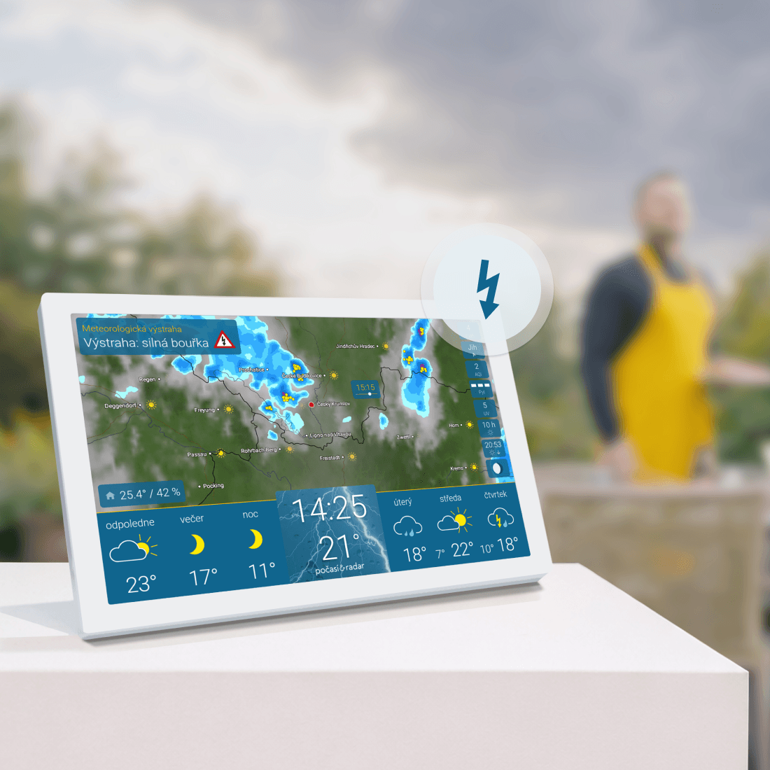 počasie & radar home 4 s varovaním pred búrkou a podrobným zobrazením počasia