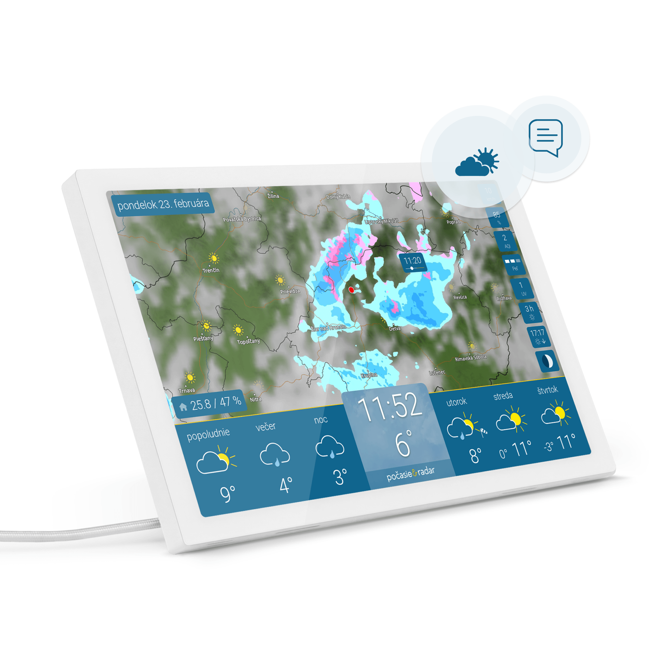 počasie & radar home 4 (Biela)